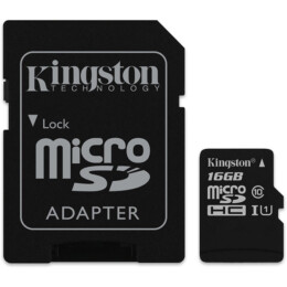KINGSTON SDCS Memory Card 16GB Class 10 + Adapter/Mobile | Kingston