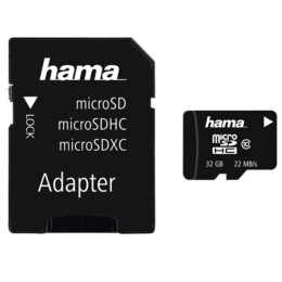 ΗΑΜΑ Κάρτα Μνήμης + Adapter, microSDHC 32GB Class 10 UHS-I 22MB/s | Hama