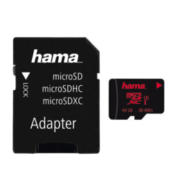 HAMA 00123979 Memory Card + Adapter, microSDXC 64GB  | Hama
