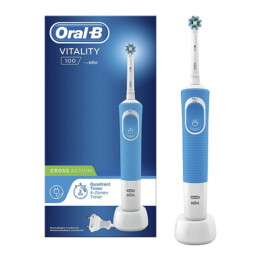 BRAUN Vitality 100 Crossaction Electric Toothbrush, Βlue | Braun